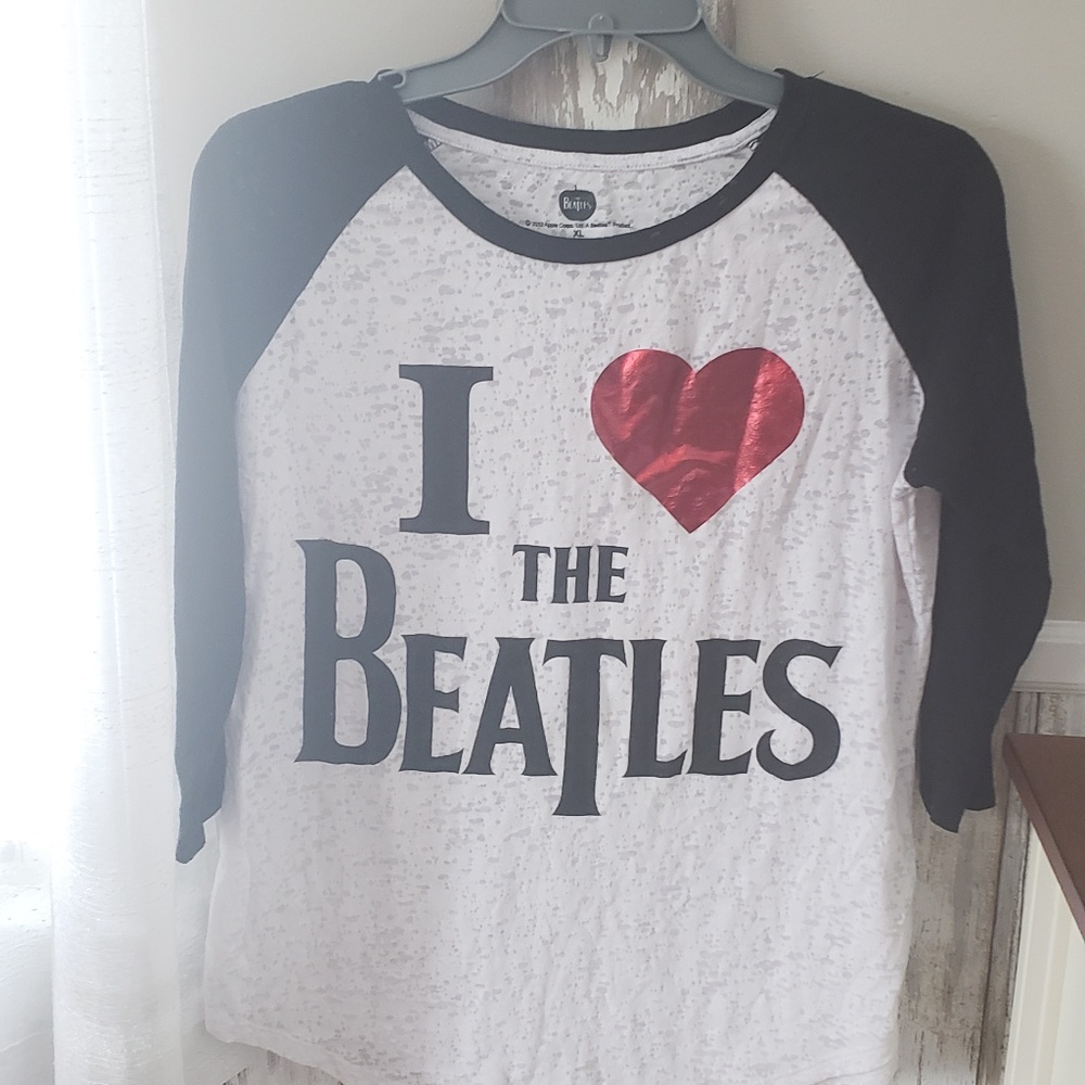 I LOVE THE BEATLES raglan top